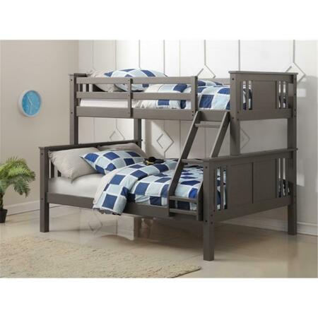 DONCO KIDS Princeton Twin Size Over Full Bunk Bed, Slate Grey PD_318TFSG